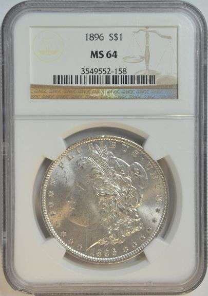 Much better nearly Gem BU 1896 Morgan Silver Dollar. PCGS MS64