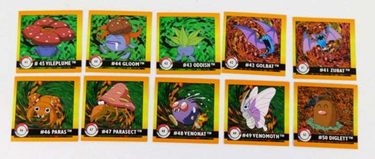 10 Pokémon 1999 Evolution Stickers