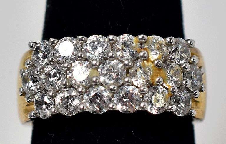 CZ Gemstone Ring in Vermeil Sterling Silver