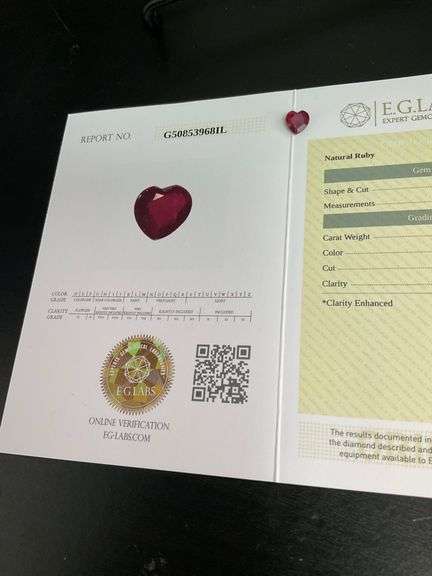 CERTIFIED NATURAL RUBY 2.57 CARAT HEART SHAPE.