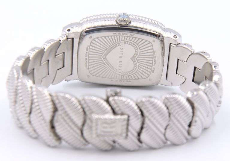 Judith Ripka Blue Mother of Pearl Rectangle Dial Watch