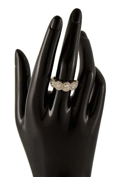 New 2.71ctw Round Diamond Five Stone Halo Band Ring in 14K