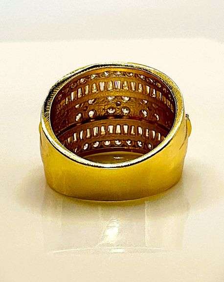 Gorgeous 14 Kt Gold Plate 5.75 Cttw. Lab Simulated Diamond Ring