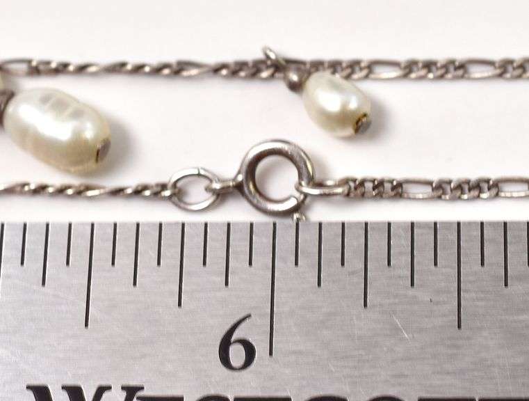 Pearl Beaded Necklace in Sterling Silver