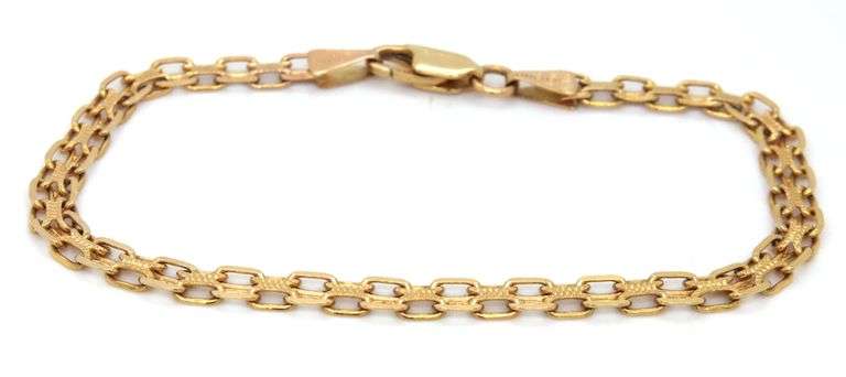 Popular 14K YG Hand Made Flat Bracelet