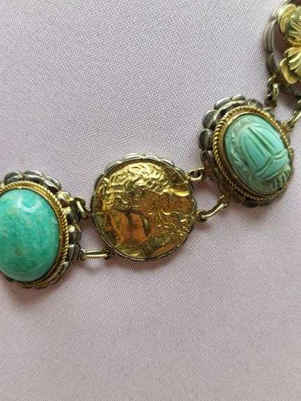 Investment! Very Rare Antique Egyptian Turquoise Necklace and Bracelet Set