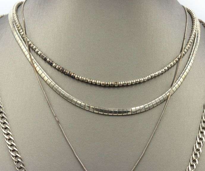 Group lot of 4 Vintage 925 sterling silver necklaces