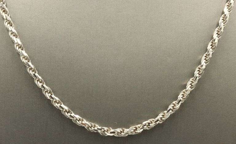 925 Sterling silver rope chain necklace