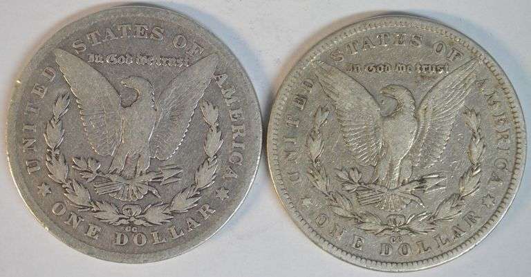 1878-CC & 1890-CC Morgan Silver Dollars. Scarce Carson City's