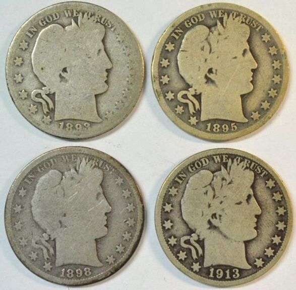 Scarce 1893-O, 1895-O, 1898-S, & 1915-S Barber Half Dollars in circ
