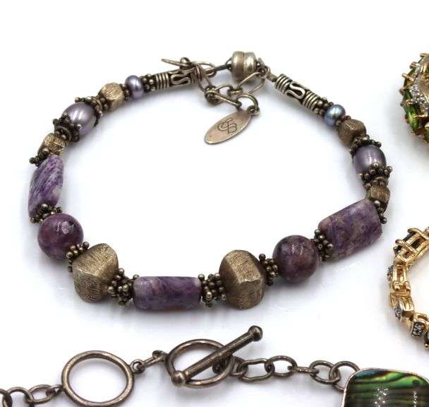 Group lot of 6 Vintage 925 sterling silver bracelets