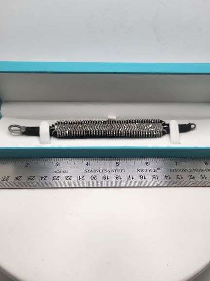 New! +10 ctw all natural diamond  weaved on fabric bracelet