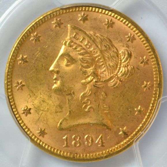 Nearly Gem BU 1894 $10 Liberty Gold Piece. PCGS MS64