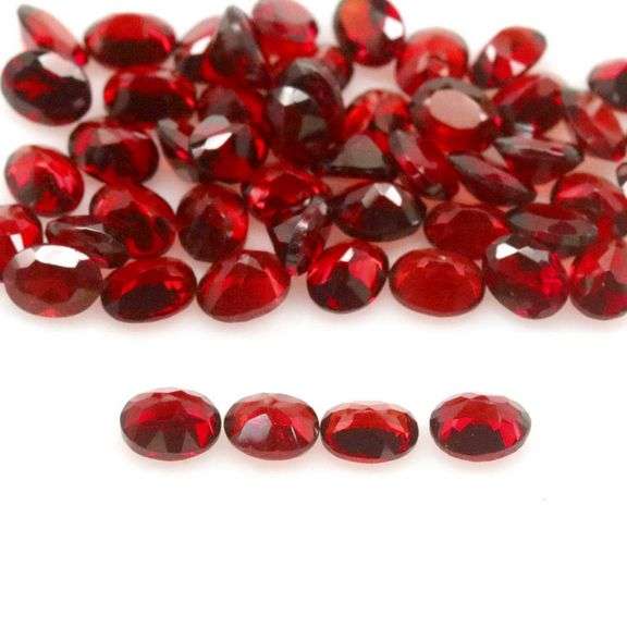 Amazing 11.09ct oval cut cherry red Garnet set