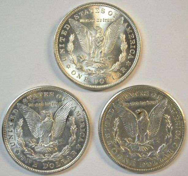 Real flashy-white top end 1921 P-D-S Morgan Silver Dollars
