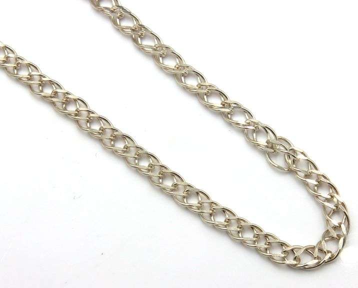 925 Sterling silver double link chain necklace