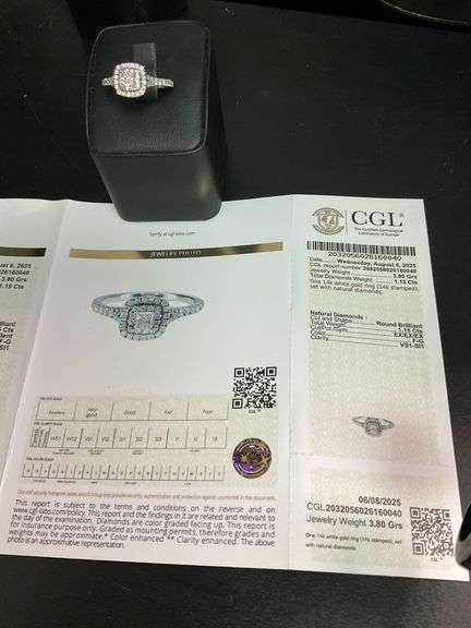 certified brand new NEIL LANE 14K WHITE GOLDnatural diamond engagement ring