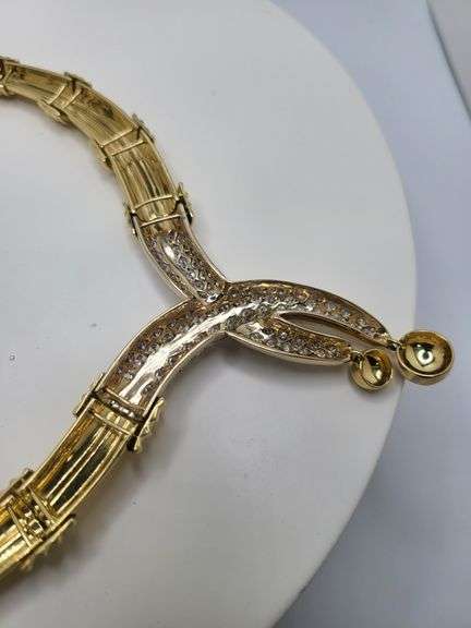Beautiful Vintage 18KT Gold Diamond Necklace