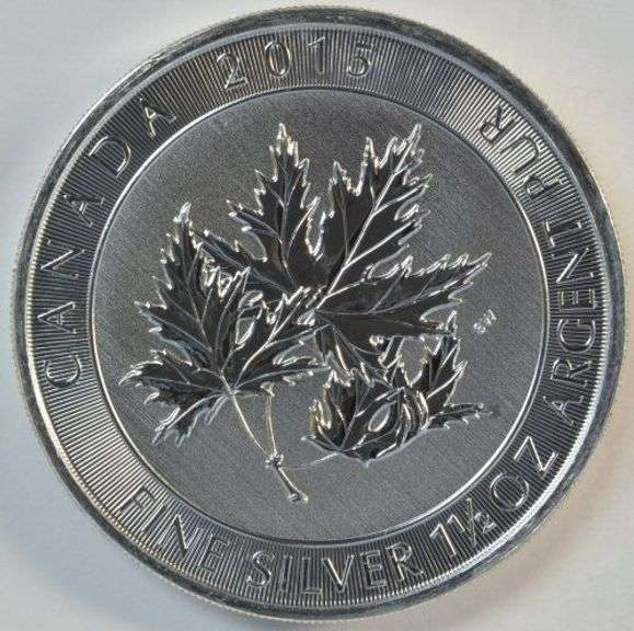 Pristine-perfect 2015 Canada 'Super Leaf' 1 1/2 oz pure .9999 silver