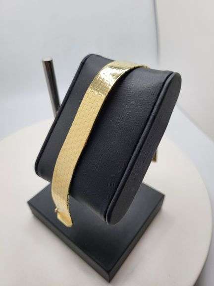 Hand made unique Italian 14KT Yellow Gold Wide Bracelet