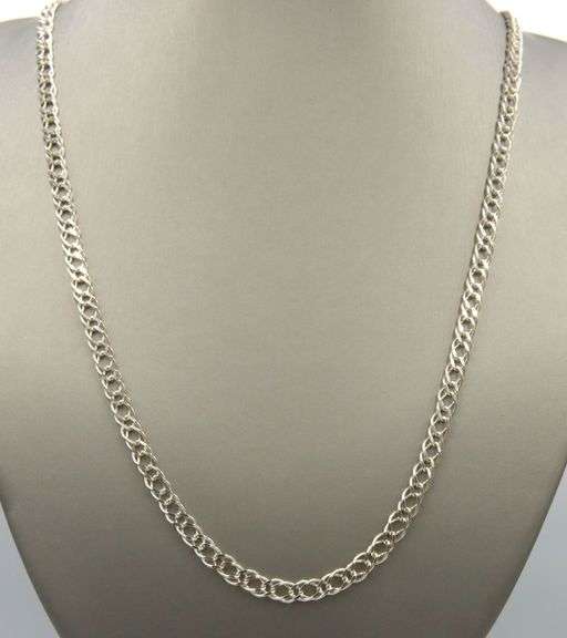 925 Sterling silver double link chain necklace