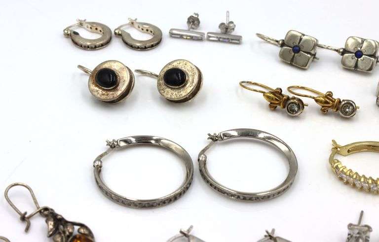 Group lot of Vintage 925 sterling silver earrings