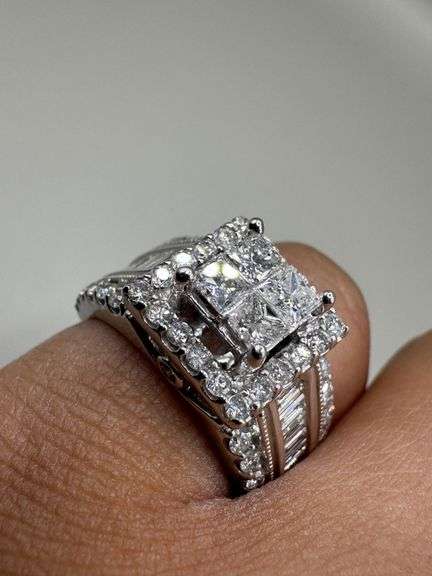 14K White Gold Princess Cut Diamond Ring