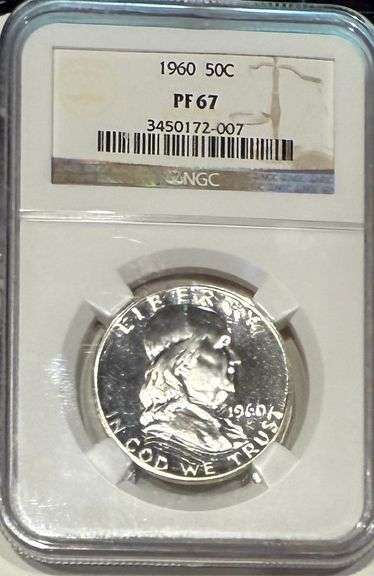 1961 Proof 67 NGC Franklin Half.