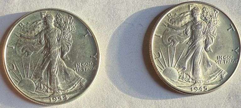 1944 1945 BU Walking Liberty Halves
