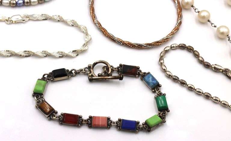 Group lot of Vintage 925 sterling silver bracelets