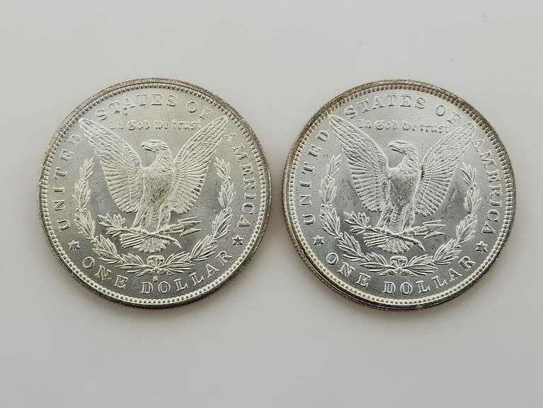 1879 & 1879-S Morgan Silver Dollars, AU