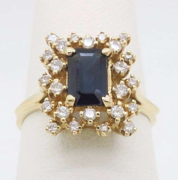 Blue Sapphire & Diamond Cocktail Ring