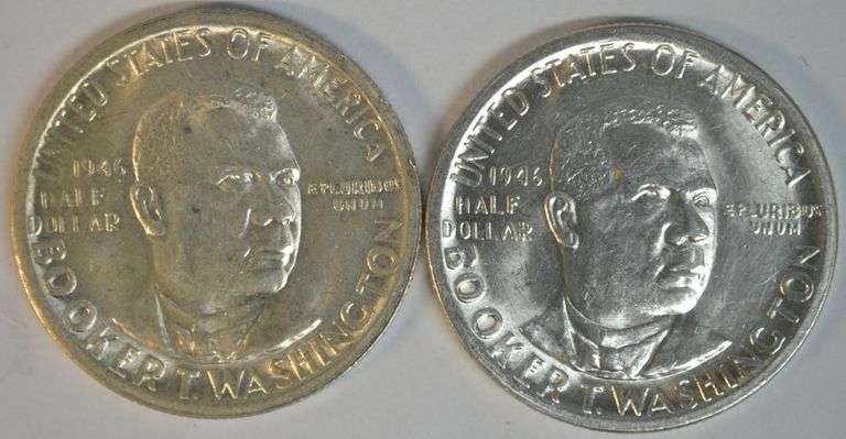 Gem BU 1946 & 1946-S Booker T. Washington Commemorative Halves