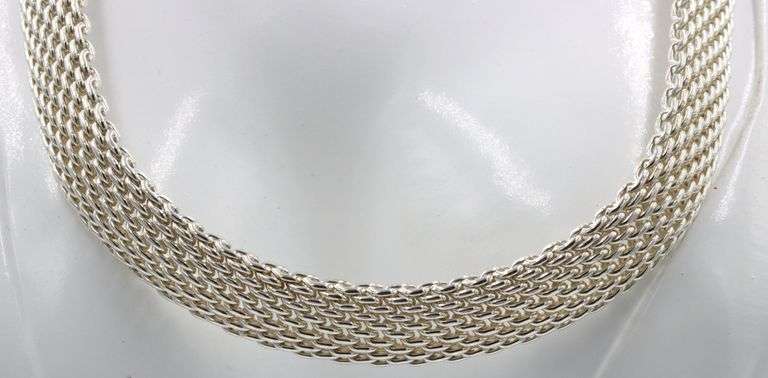 925 Sterling silver Tiffany & Co somerset mesh collar necklace