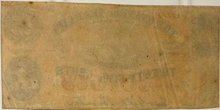 Twenty Five Cent Near Uncirculated Jan 1 1863 Series Alabama CSA Note.