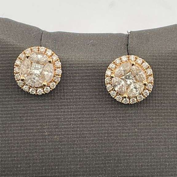CERTIFIED BRAND NEW 14K YELLOW GOLD DIAMOND STUDS