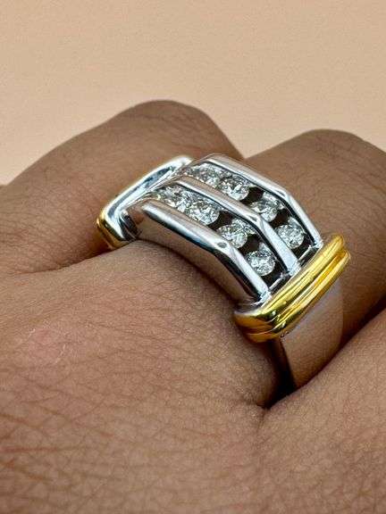 14K Two-Tone Wedding Band of 1.50ct