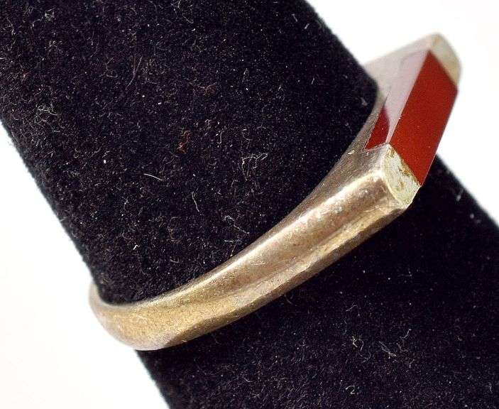 Red Gemstone Ring in Sterling Silver