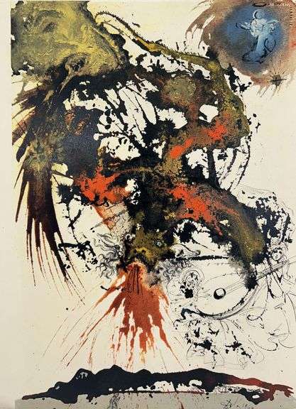 Highly Collectible and Rare Salvador Dali Original Lithograph from the 'Biblia Sacra' Suite