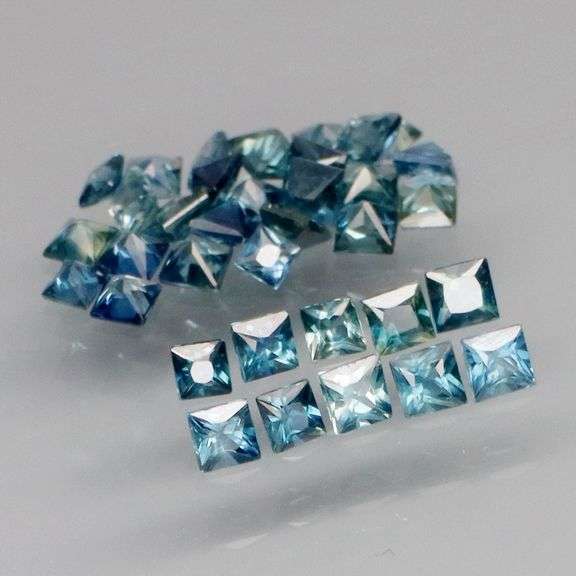 Heated only! 2.15ct princess cut Australian Sapphire set