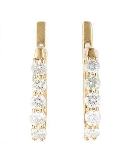 Sonia Bitton 1.00ctw Round Diamond Huggie Hoop Earrings in 14K