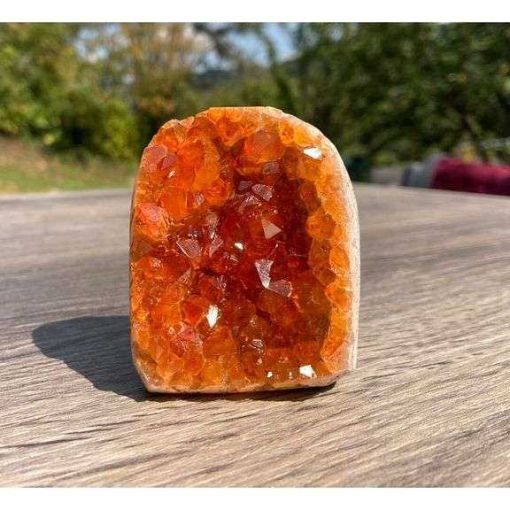 Raw Orange Quartz Geode Cluster