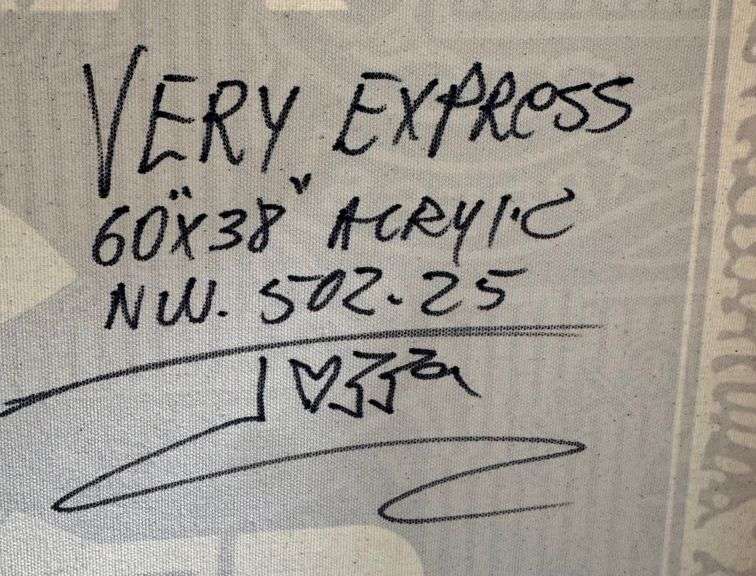"Very express" Extremely Collectible Jozza 'One of a kind' Mixed Media on Canvas very large
