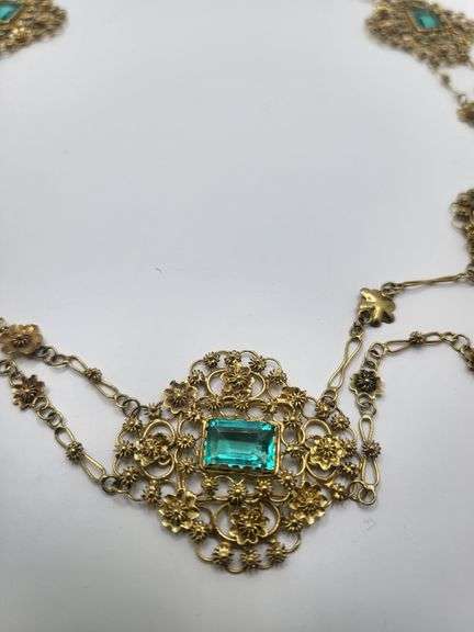 Russian Antique Very Ornate Vintage 18KT Yellow Gold Necklace