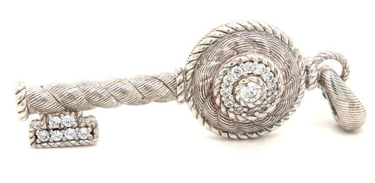 Judith Ripka cubic zirconia key motif charm pendant