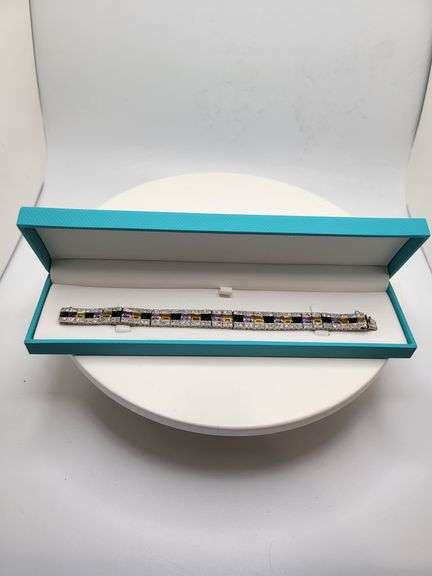 Eyecatching Multicolored diamond Tennis Bracelet