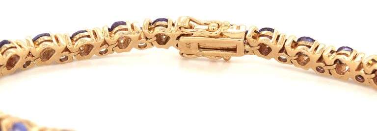 Exceptionally Nice 14K YG Tanzanite Bracelet