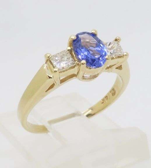 Tanzanite & Diamond Three Stone Ring