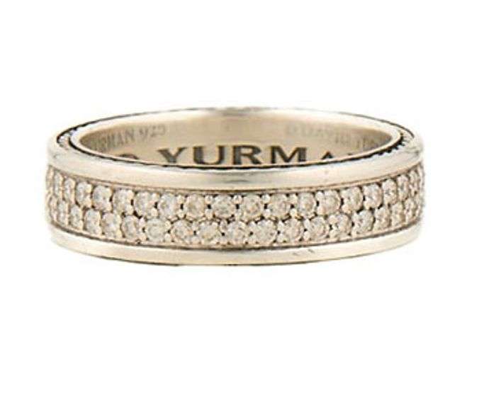 David Yurman Streamline 1.31ctw Diamond Two Row Band Ring in Sterling