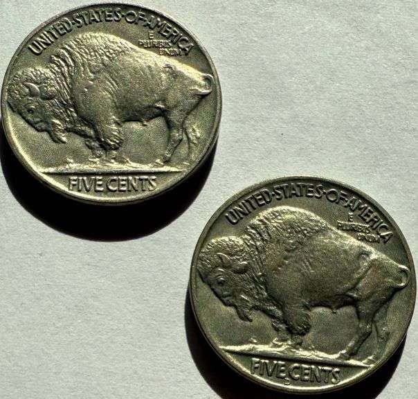 1937 P D BU Buffalo Nickels